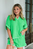 Ticket To Paradise Kelly Green Short Sleeve Top