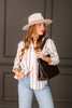 Tribal Antique White Striped Long Sleeve Top