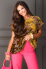 Focus On You Camel Mix Short Sleeve Blouse