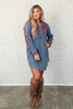 Dear John Bertin Blue Long Sleeve Mini Dress