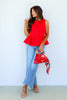 Mary Red Sleeveless Top