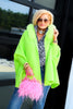 MITCHIE'S Amiee Lime Fox Fur Poncho