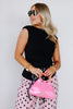 Gather Here Side Draped Black Sleeveless Top
