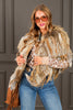 Rex Fox & Rabbit Fur Open Front Tan Poncho