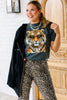 Boujee Leopard with Glasses Short Sleeve Tee