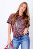 Keep Close Black Cheetah Print Short Sleeve Sweater