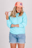 The Right Reasons Mint Sky Long Sleeve Top