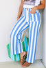 Michaela Blue Striped Wide Leg Pant