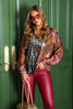 Wild Thing Brown Multi Long Sleeve Blouse