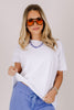 Adalyn White Short Sleeve Top