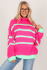Sneaky One Neon Fuchsia Long Sleeve Sweater
