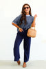 Where You Belong Navy Short Sleeve Top