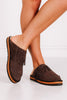 Free People Fallon Fringe Chocolate Suede Mules
