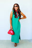 TWT®  Green Lux Sleeveless Midi Dress