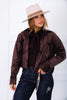 Z SUPPLY All Day Dark Chocolate Cropped Suede Jacket
