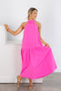 Be Your Best Hot Pink Halter Neck Maxi Dress