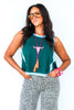 Henley Hunter Green Sleeveless Top