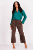 Foxcroft Agnes Deep Teal Long Sleeve Blouse