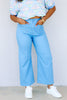 Carolina Light Denim Cropped Wide Leg Pants