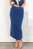 Z SUPPLY Gail Indigo Jersey Denim Midi Skirt