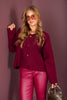 Whimsey Wishes Burgundy Pullover Long Sleeve Sweater