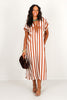 Bound To Happen Brown Short Sleeve Midi Dress