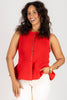 Stay Awhile Red  Sleeveless Vest