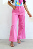 For A Reason Pin Tuck Detail Rose Tint Wide Leg Jean