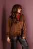 Rein It In Mocha Satin Long Sleeve Blouse