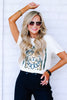 Glam Leopard & Stripes Ivory Short Sleeve Tee