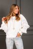 Making Promises Cream Lace Ruffle Long Sleeve Top