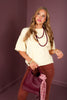 Tribal Lofty Chantilly Crew Neck Short Sleeve Sweater