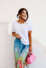 AZI Moira White Short Sleeve Top