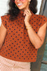 Just Because Camel Polka Dot Sleeveless Sweater