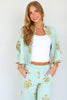 Adele Aqua Print Swing Jacket