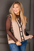 DOORBUSTER Blinding Lights Camel Sequin Leopard Sleeveless Vest