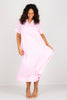 Dahlia Pink Seersucker Short Sleeve Maxi Dress