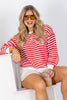 Lead The Way Ruby Striped Long Sleeve Pullover