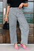 Just Black Denim Black Gingham Barrel Jean