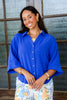 On The Line Ultra Royal Short Sleeve Top