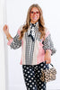 Kept Secret Black Mix 3/4 Sleeve Top
