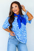 TWT®  Mollie Blue Leopard Short Sleeve Tee