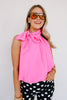 Sunday Stroll High Pink Sleeveless Halter Top