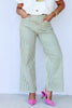 Layne Olive Striped Wide Leg Pant