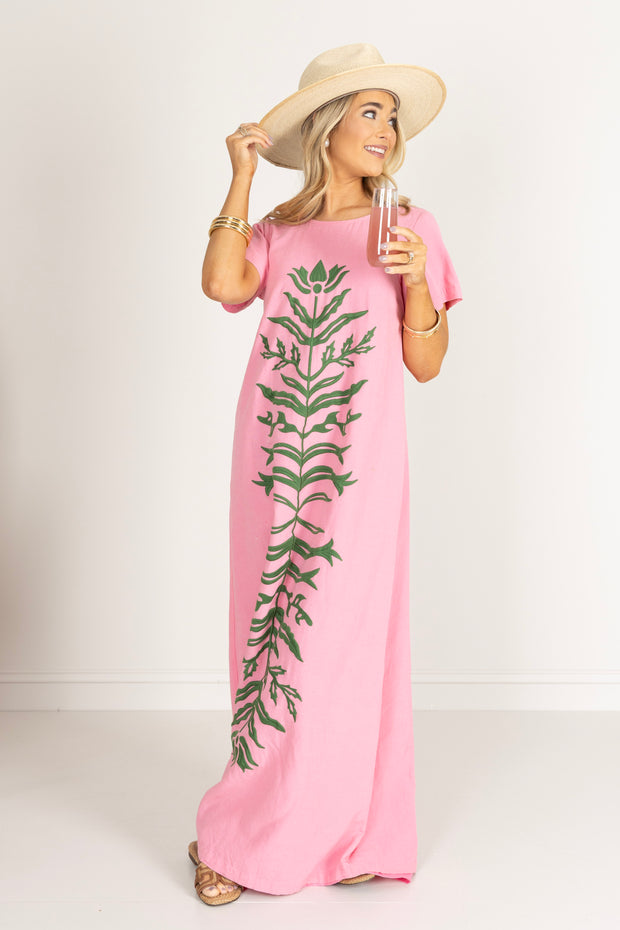 Emily McCarthy Cornelia Rose Linen Maxi Dress