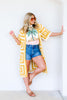 Rhea Mustard Crotchet Short Sleeve Cardigan