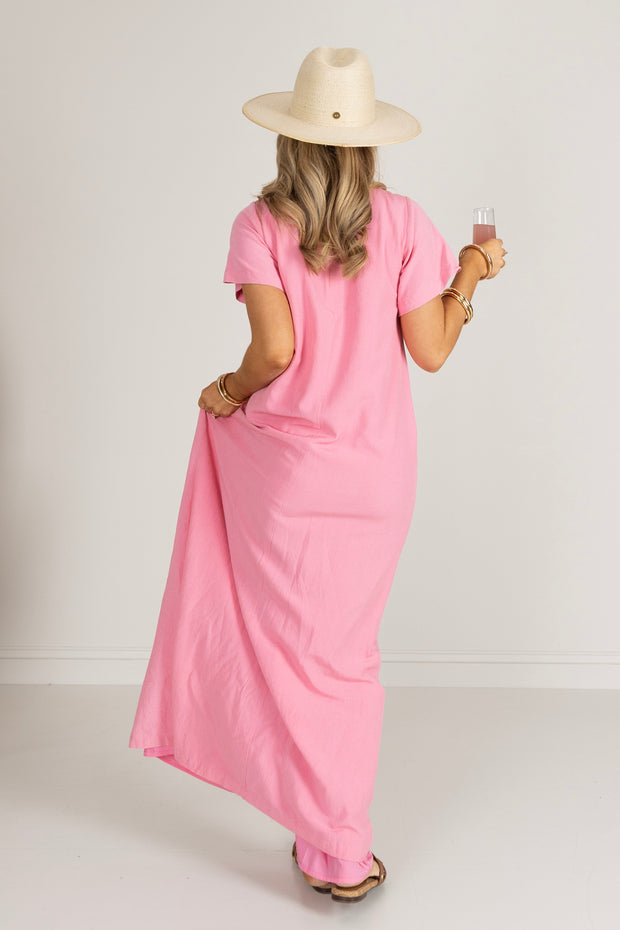 Emily McCarthy Cornelia Rose Linen Maxi Dress