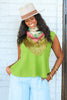 Selena Martini Olive Short Sleeve Top