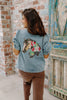 Billie Denim & Brown Short Sleeve Top