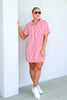 Getting Away Ruby Striped Short Sleeve Mini Dress